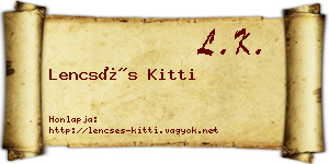 Lencsés Kitti névjegykártya