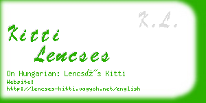 kitti lencses business card